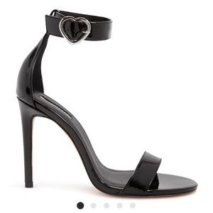 Heart buckle leather heels